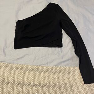 lululemon athletica Black One-Shoulder Crop Top
